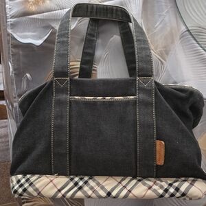 Burberry Black and Tan Denim Detail